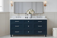 Ariel monroe 73 inch double rectangle sink bathroom vanity with countertop 1.5 inch edge