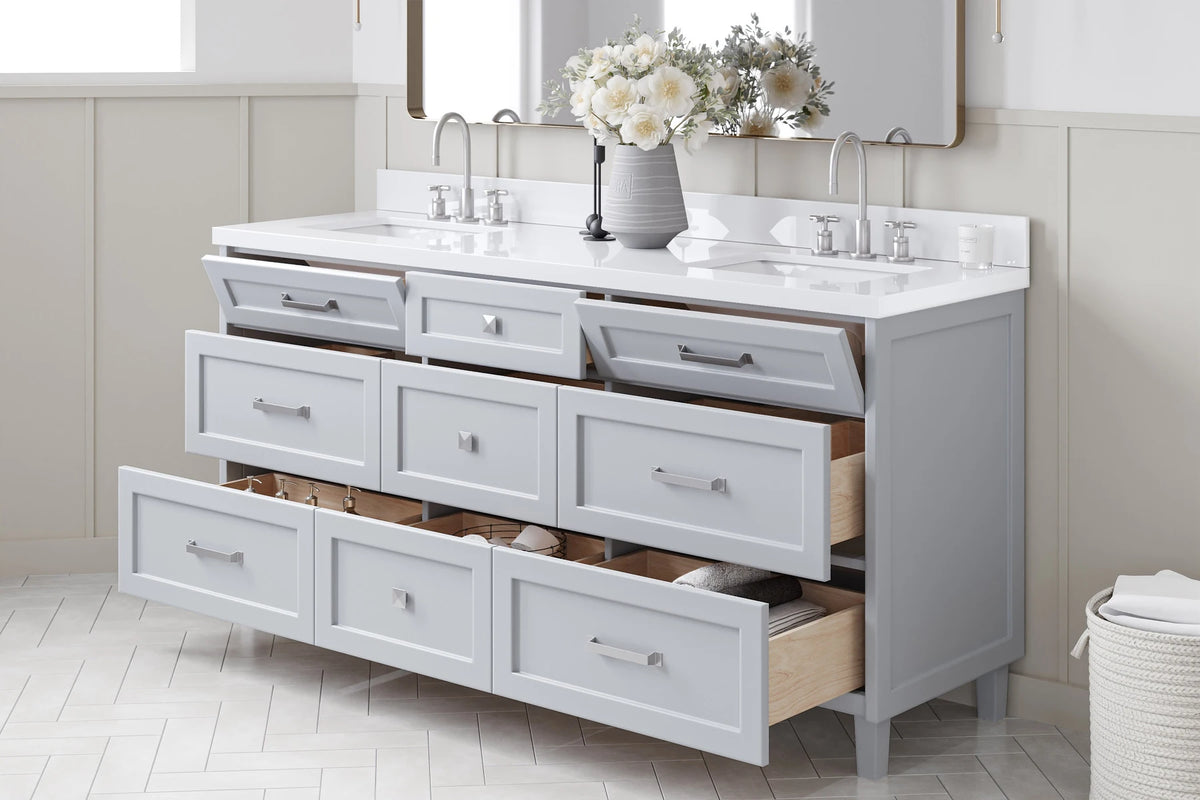 Ariel monroe 72 inch double sink base cabinet