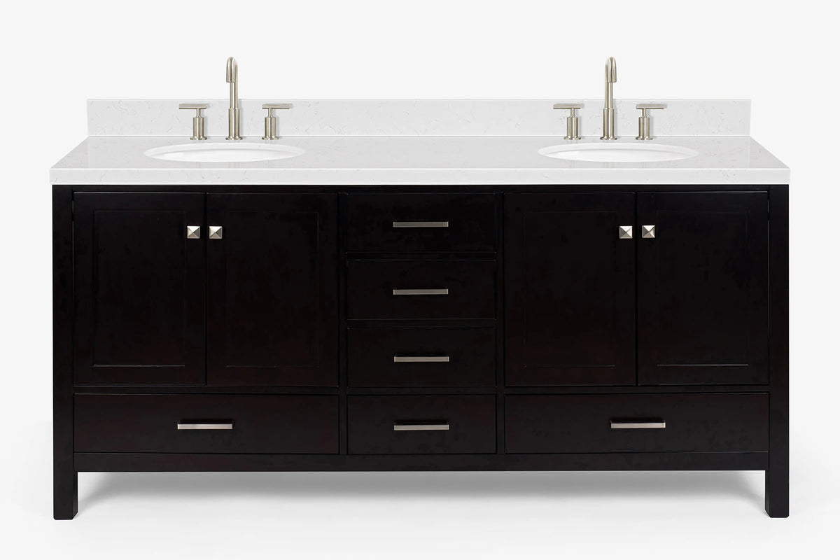 Ariel cambridge (73") double oval sink vanity set.