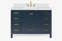 Ariel cambridge( 48"& 49") single rectangle sink  Bathroom vanity with carrara  marble (0.75 in, 1.5 in, 2 in) countertop