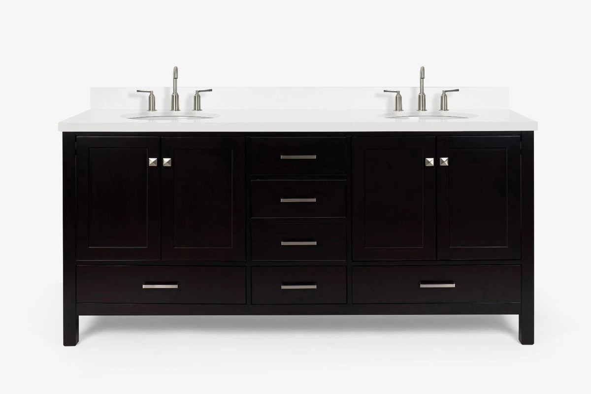 Ariel cambridge (73") double oval sink vanity set.