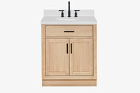 Ariel hepburn 36-37 in. left offset oval sink vanity with 1.5-0.75 in. with countertop