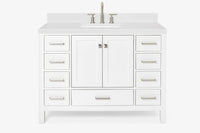 Ariel cambridge( 48"& 49") single rectangle sink  Bathroom vanity with carrara  marble (0.75 in, 1.5 in, 2 in) countertop