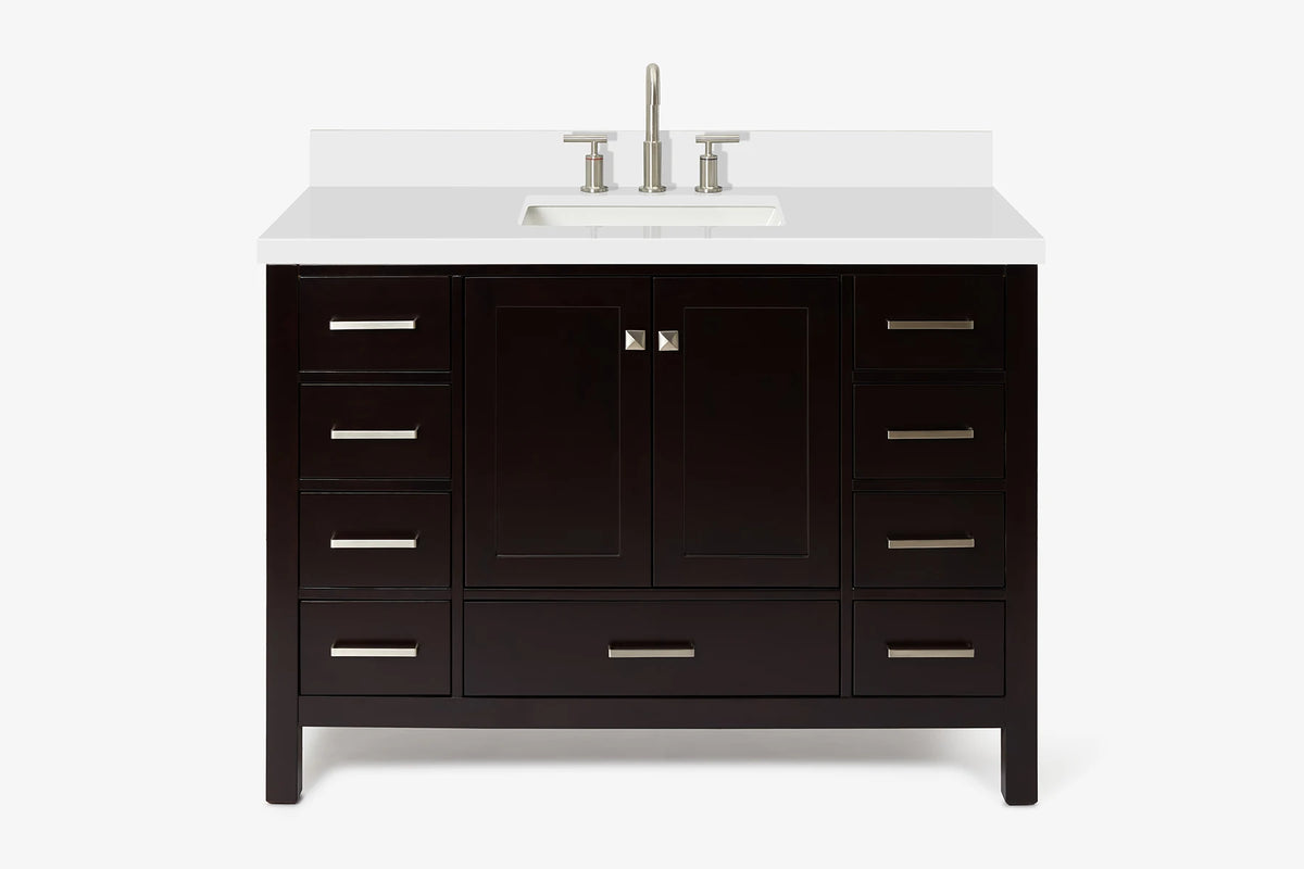 Ariel cambridge( 48"& 49") single rectangle sink  Bathroom vanity with carrara  marble (0.75 in, 1.5 in, 2 in) countertop