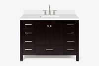 Ariel cambridge( 48"& 49") single rectangle sink  Bathroom vanity with carrara  marble (0.75 in, 1.5 in, 2 in) countertop