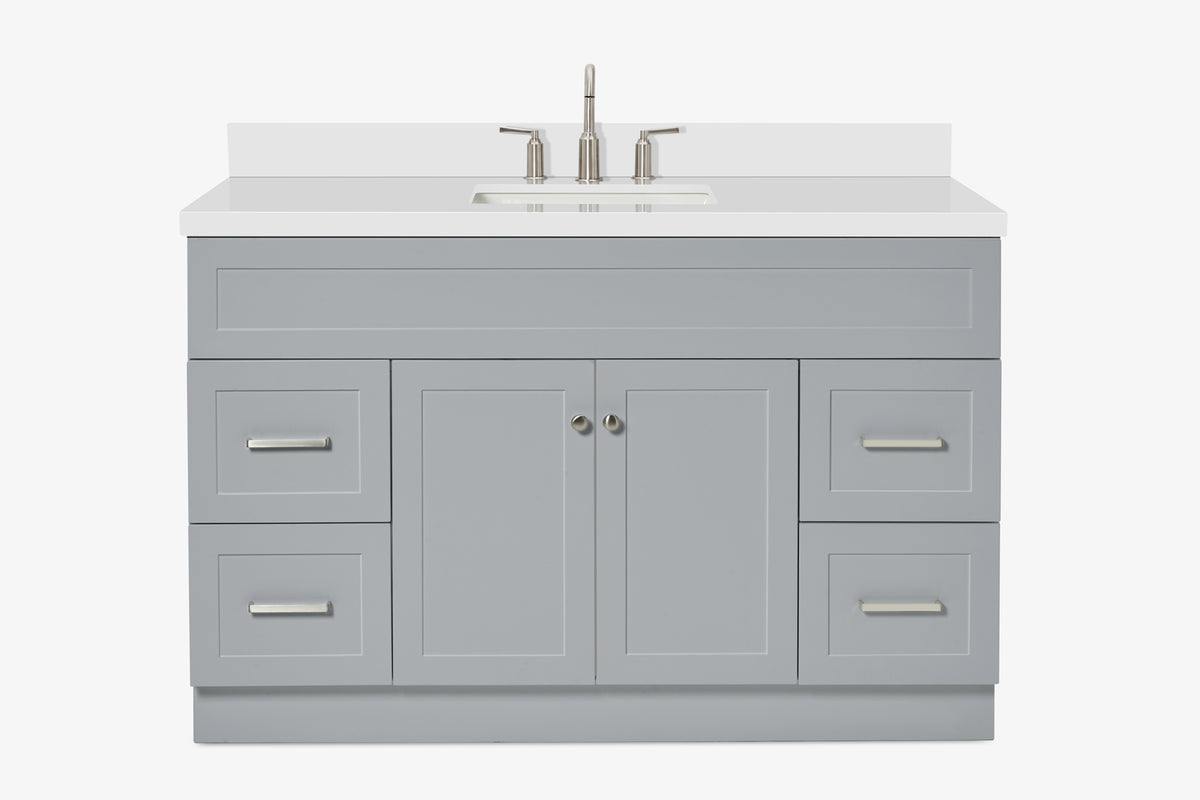 Ariel hamlet (54"& 55") single rectangle sink vanity with (0.75"& 1.5") countertop.