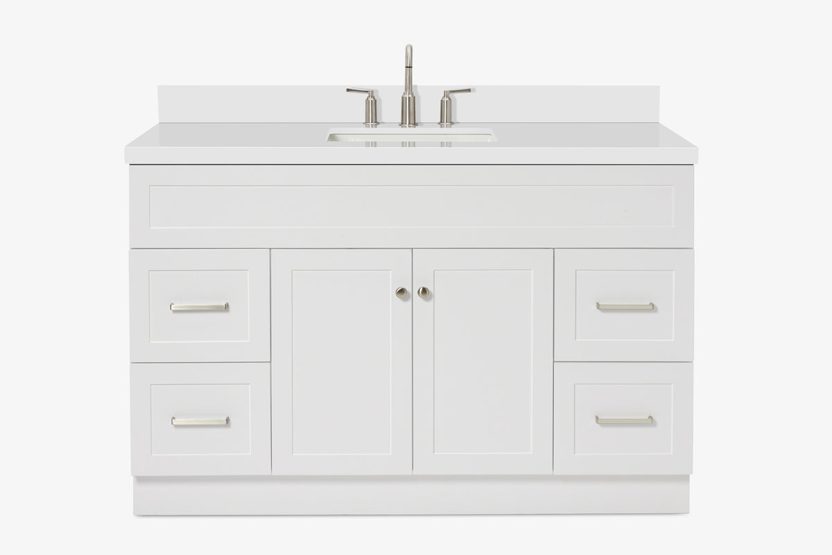 Ariel hamlet (54"& 55") single rectangle sink vanity with (0.75"& 1.5") countertop.