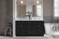 Ariel hamlet (60"& 61") double rectangle sink vanity with (0.75"& 1.5") countertop.