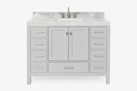 Ariel cambridge( 48"& 49") single rectangle sink  Bathroom vanity with carrara  marble (0.75 in, 1.5 in, 2 in) countertop