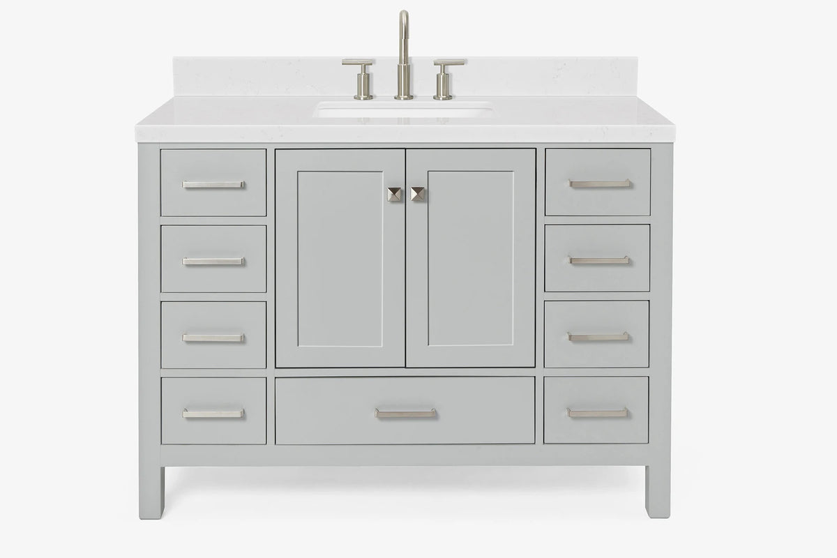 Ariel cambridge( 48"& 49") single rectangle sink  Bathroom vanity with carrara  marble (0.75 in, 1.5 in, 2 in) countertop