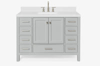 Ariel cambridge( 48"& 49") single rectangle sink  Bathroom vanity with carrara  marble (0.75 in, 1.5 in, 2 in) countertop
