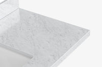 Ariel kelly 49 inch single rectangle sink bathroom vanity with carrara marble countertop 1.5 inch edge