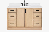 Ariel kelly 55 inch single rectangle sink bathroom vanity with countertop 1.5 inch edge