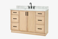 Ariel kelly 55 inch single rectangle sink bathroom vanity with countertop 1.5 inch edge