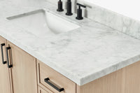 Ariel kelly 55 inch single rectangle sink bathroom vanity with countertop 1.5 inch edge