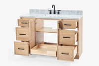 Ariel kelly 55 inch single rectangle sink bathroom vanity with countertop 1.5 inch edge