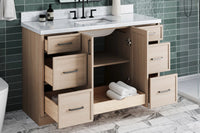 Ariel kelly 55 inch single rectangle sink bathroom vanity with countertop 1.5 inch edge