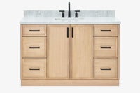 Ariel kelly 55 inch single rectangle sink bathroom vanity with countertop 1.5 inch edge