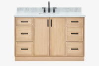 Ariel kelly 55 inch single rectangle sink bathroom vanity with countertop 1.5 inch edge