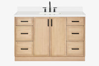 Ariel kelly 55 inch single rectangle sink bathroom vanity with countertop 1.5 inch edge