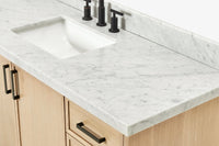 Ariel kelly 61 inch single rectangle sink bathroom vanity with marble countertop 1.5 inch edge