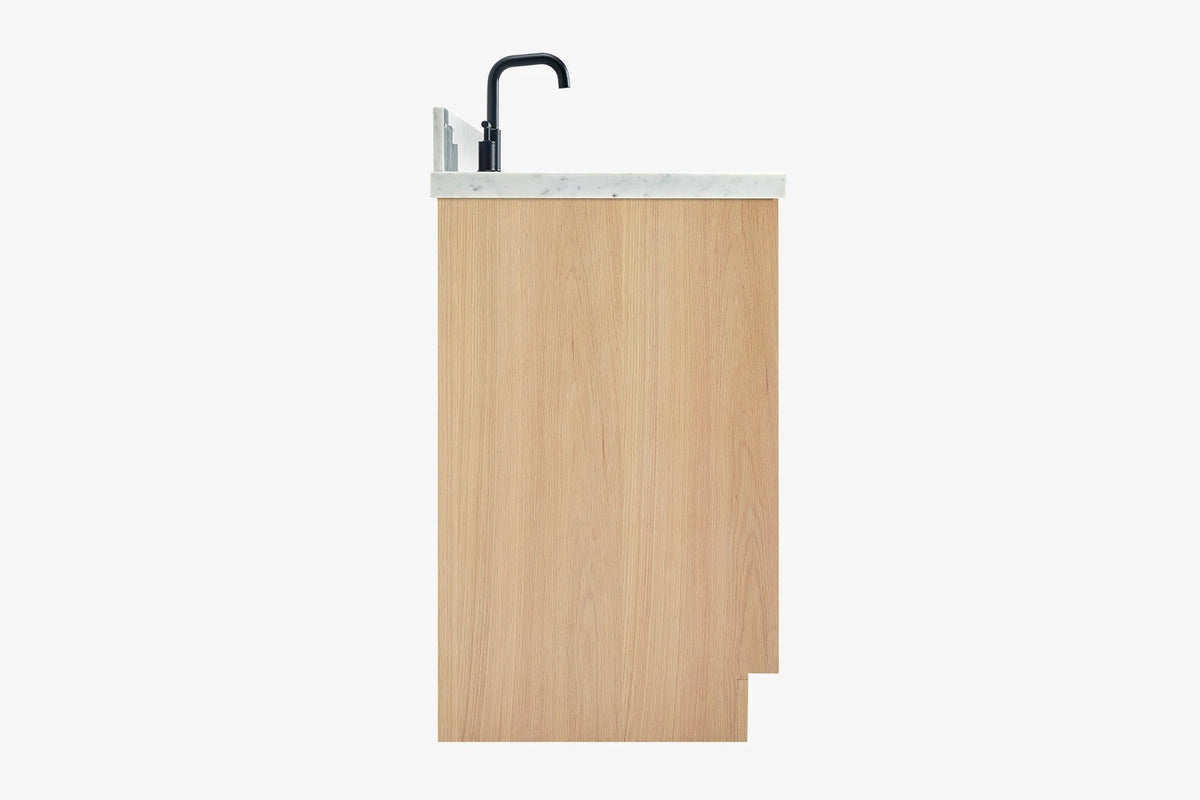Ariel kelly 61 inch single rectangle sink bathroom vanity with marble countertop 1.5 inch edge