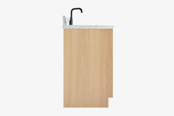 Ariel kelly 61 inch single rectangle sink bathroom vanity with marble countertop 1.5 inch edge