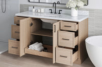 Ariel kelly 61 inch single rectangle sink bathroom vanity with marble countertop 1.5 inch edge