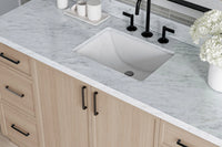Ariel kelly 61 inch single rectangle sink bathroom vanity with marble countertop 1.5 inch edge