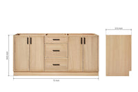 Ariel kelly 72 inch double sink base cabinet