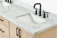 Ariel kelly 73 inch double rectangle sink bathroom vanity with countertop 1.5 inch edge