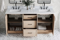 Ariel kelly 73 inch double rectangle sink bathroom vanity with countertop 1.5 inch edge