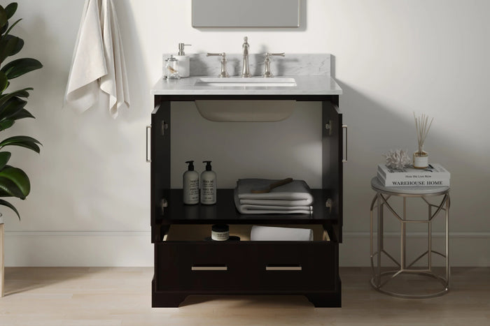Ariel taylor (48"& 49") single rectangle sink vanity with marble (0.75" & 1.5") countertop.