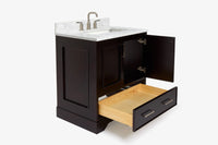 Ariel taylor (48"& 49") single rectangle sink vanity with marble (0.75" & 1.5") countertop.