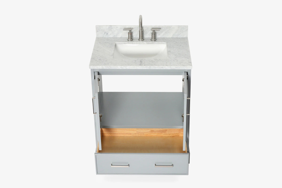 Ariel taylor (48"& 49") single rectangle sink vanity with marble (0.75" & 1.5") countertop.