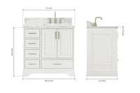 Ariel taylor (30"& 31") oval sink bathroom vanity with countertop.