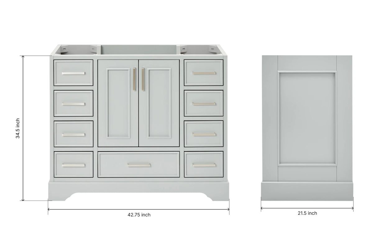 Ariel stafford 42 inch single sink base cabinet in white