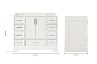 Ariel stafford 42 inch single sink base cabinet in white