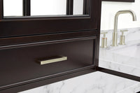 Ariel stafford 85 in. double rectangle sink vanity set with 1.5 in. carrara white marble countertops in white