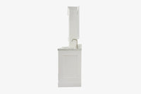Ariel stafford 85 in. double rectangle sink vanity set with 1.5 in. carrara white marble countertops in white