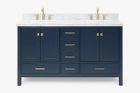 Ariel cambridge( 60 in , 61 in )  double rectangle sink vanity with Marble (0.75 in, 1.5 in, 2 in) countertop