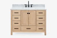 Ariel cambridge( 48"& 49") single rectangle sink  Bathroom vanity with carrara  marble (0.75 in, 1.5 in, 2 in) countertop