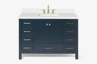 Ariel cambridge( 48"& 49") single rectangle sink  Bathroom vanity with carrara  marble (0.75 in, 1.5 in, 2 in) countertop