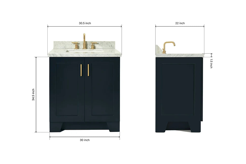 Ariel taylor (30"& 31") rectangle sink vanity with  marble countertop.