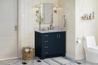 Ariel taylor (36"& 37") right offset single rectangle sink vanity with marble (0.75" & 1.5")countertop.