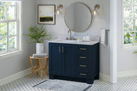 Ariel taylor (42" & 43") left offset single rectangle sink vanity with marble (0.75"& 1.5") countertop.