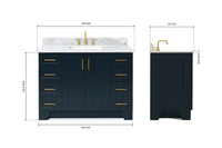 Ariel hepburn 61-62 in. double rectangle sink vanity with 0.75-1.5 in. countertop