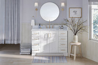 Ariel taylor (36"& 37") left offset single rectangle sink vanity with marble (0.75"& 1.5") countertop.