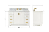 Ariel hepburn 61-62 in. double rectangle sink vanity with 0.75-1.5 in. countertop