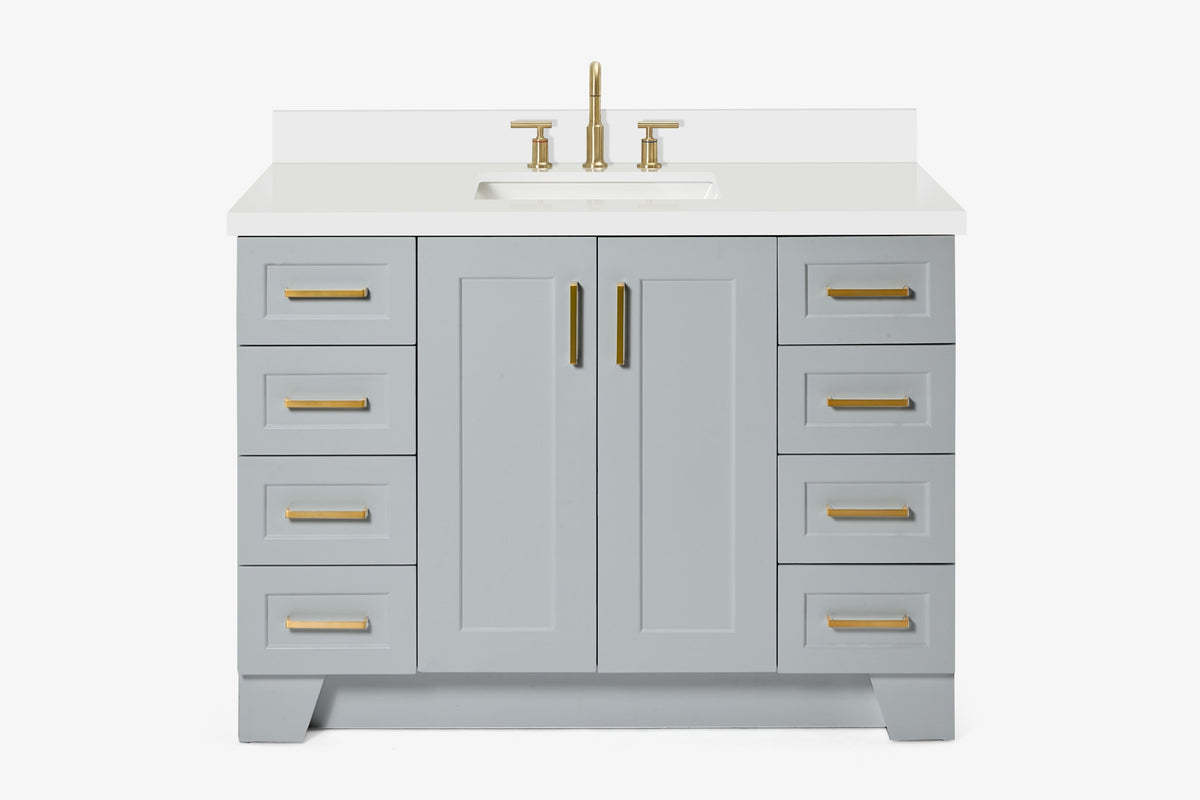 Ariel taylor (48"& 49") single rectangle sink vanity with marble (0.75" & 1.5") countertop.